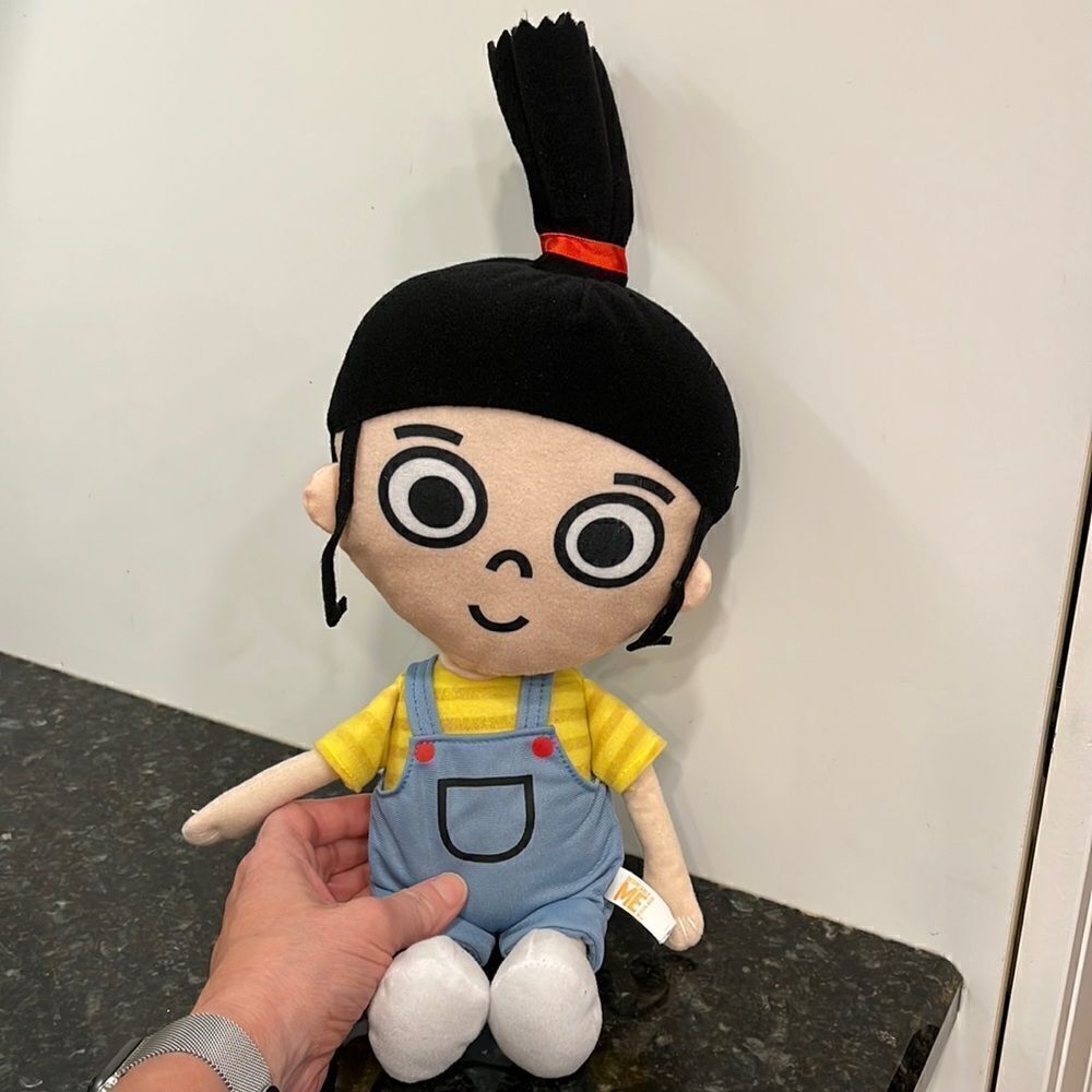 Despicable Me Plush Agnus Rag Doll Toy Factory 16” Stuffed Black Hair Mi…
